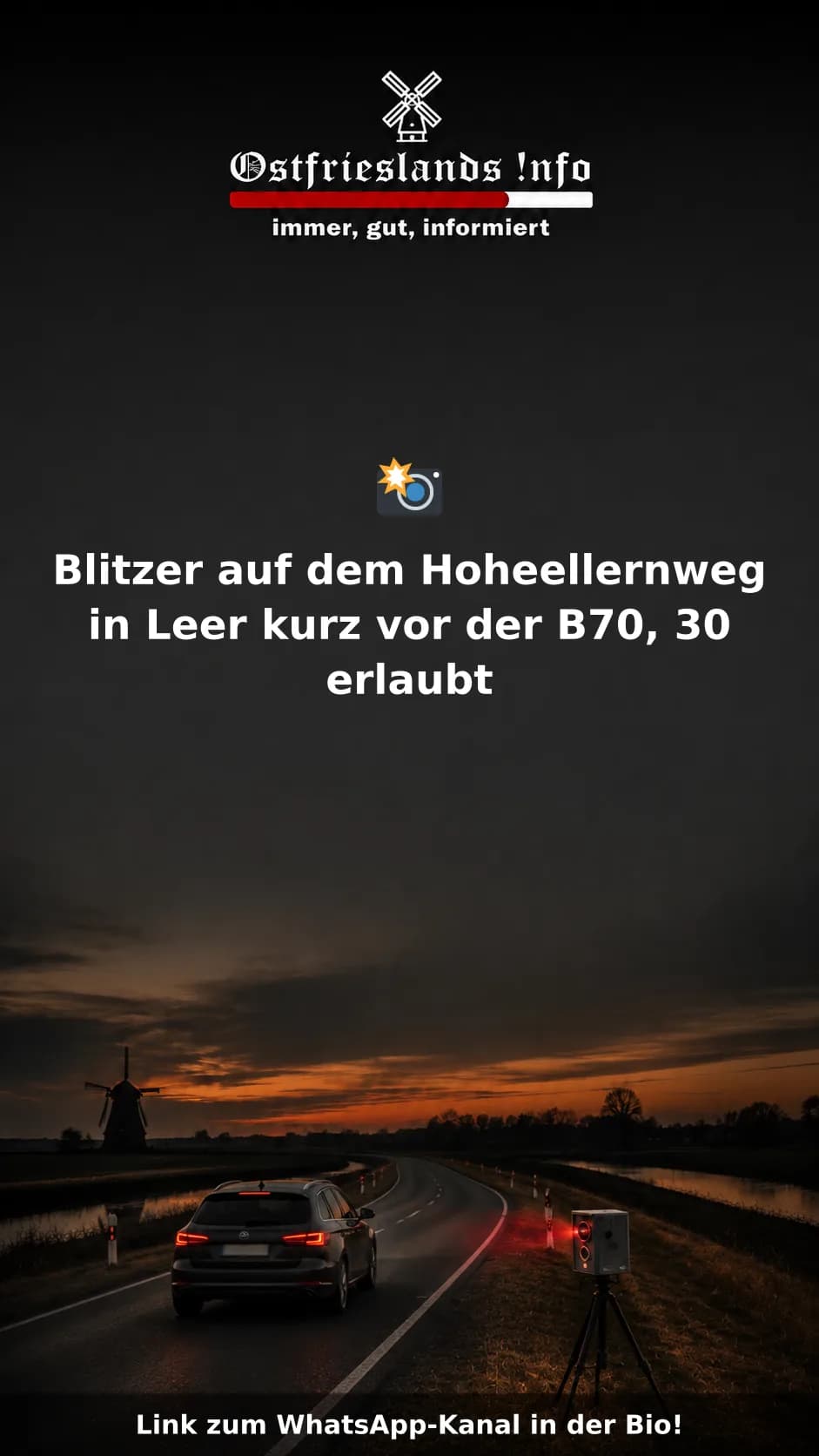 Blitzer in Leer