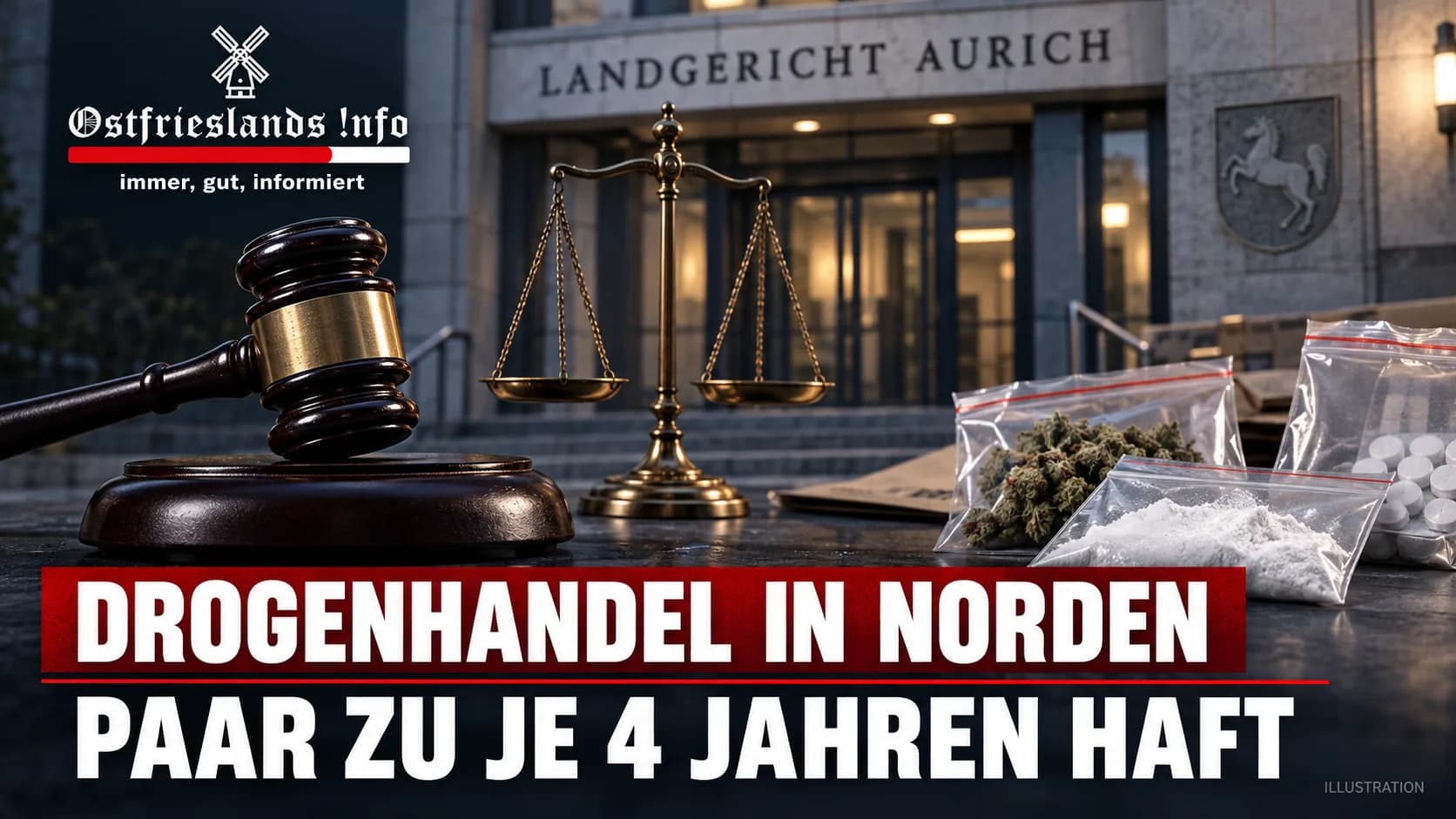 Vier Jahre Haft: Ehepaar aus Norden wegen bewaffneten Drogenhandels verurteilt