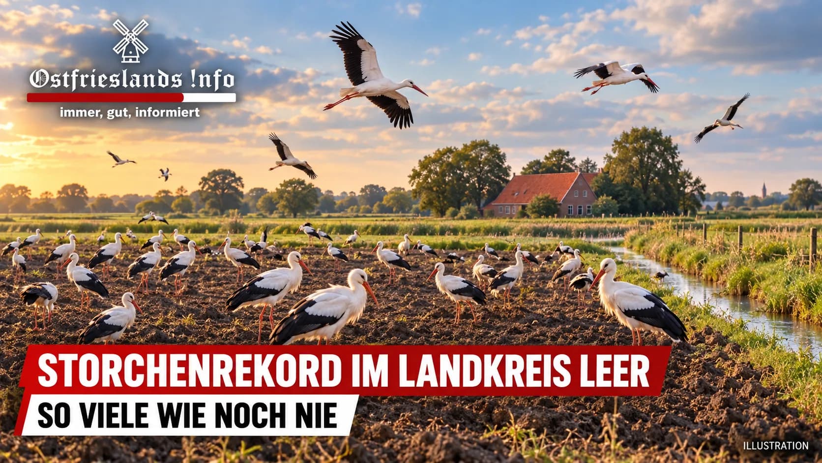 Storchenrekord im Landkreis Leer: So viele Tiere wie noch nie