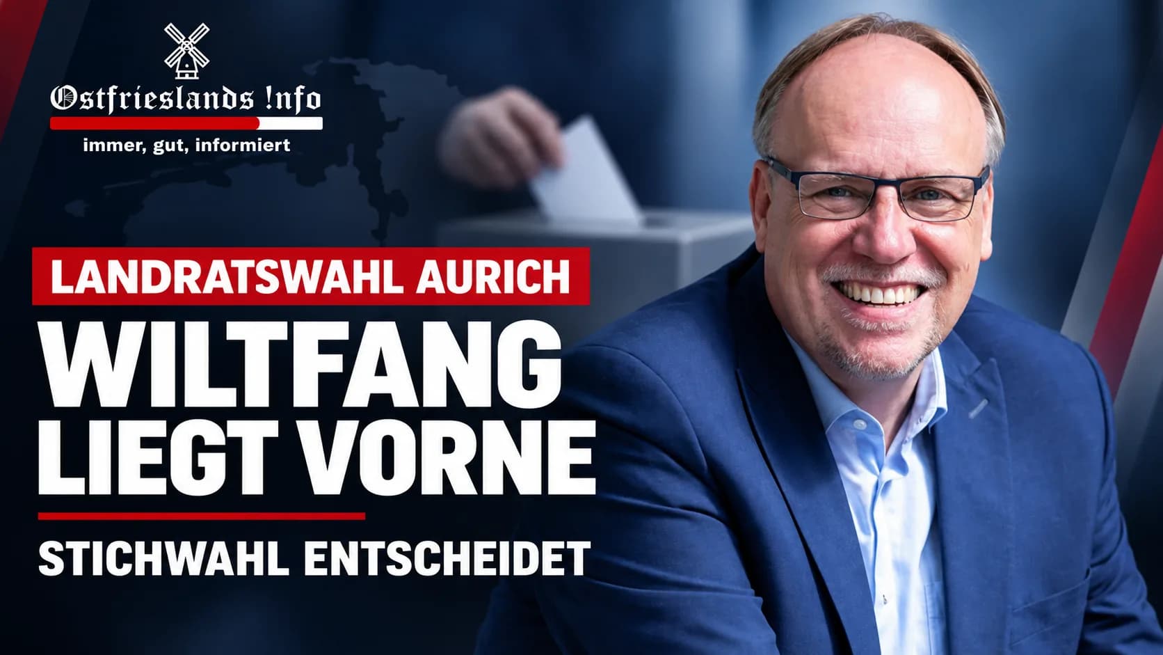 Landkreis Aurich hat gewählt: Olaf Wiltfang geht als klarer Favorit in die Stichwahl