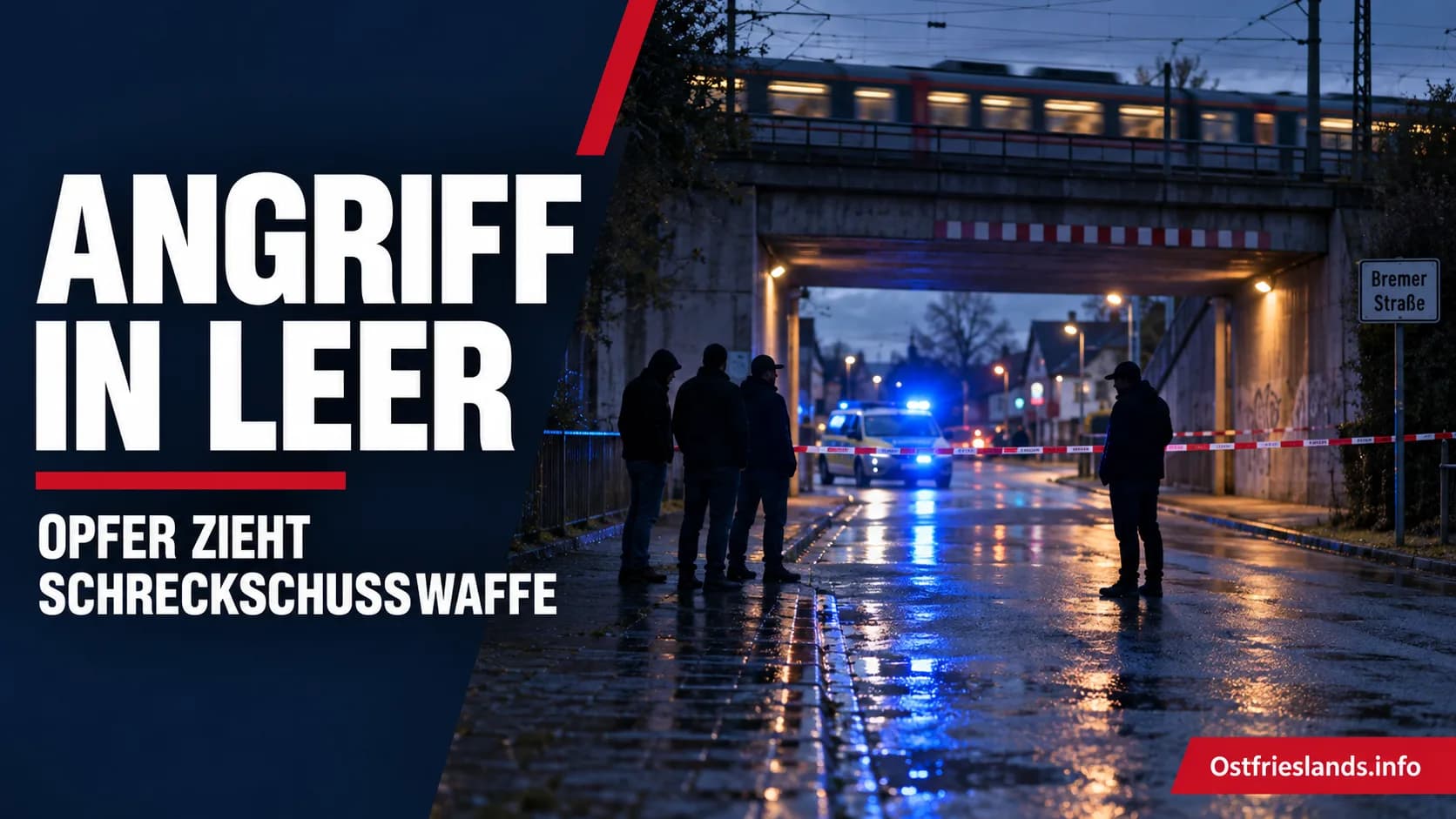 Angriff an Bahnunterführung in Leer: Opfer zieht Schreckschusswaffe