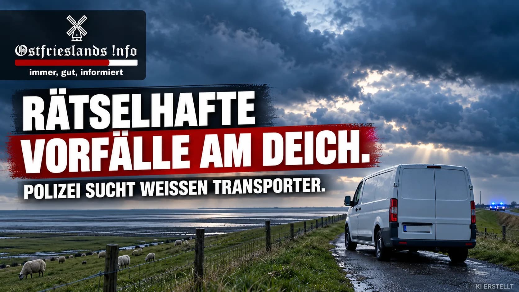 Polizei sucht weißen Transporter nach rätselhaften Vorfällen am Deich