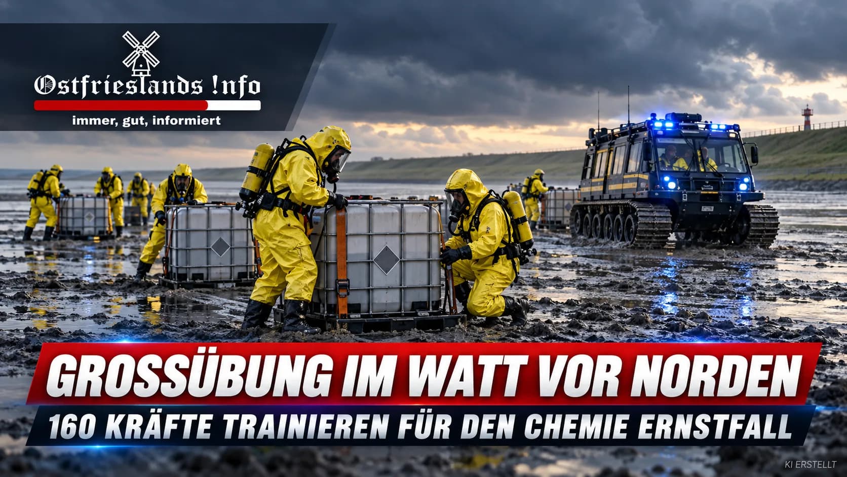Großübung im Watt vor Norden