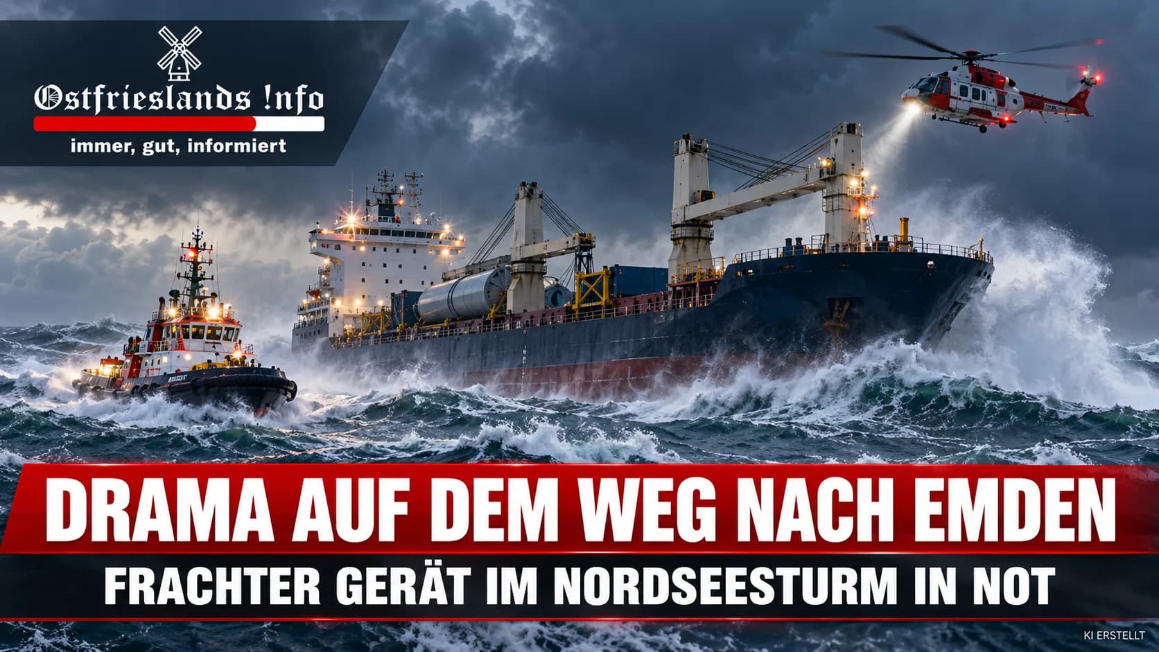 Frachter gerät auf dem Weg nach Emden in Seenot