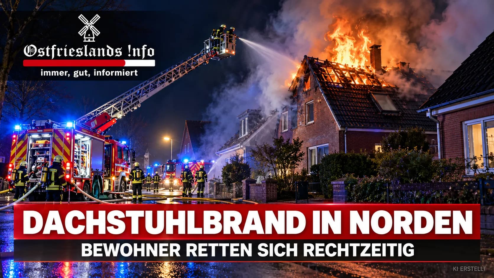 Dachstuhlbrand in Norden