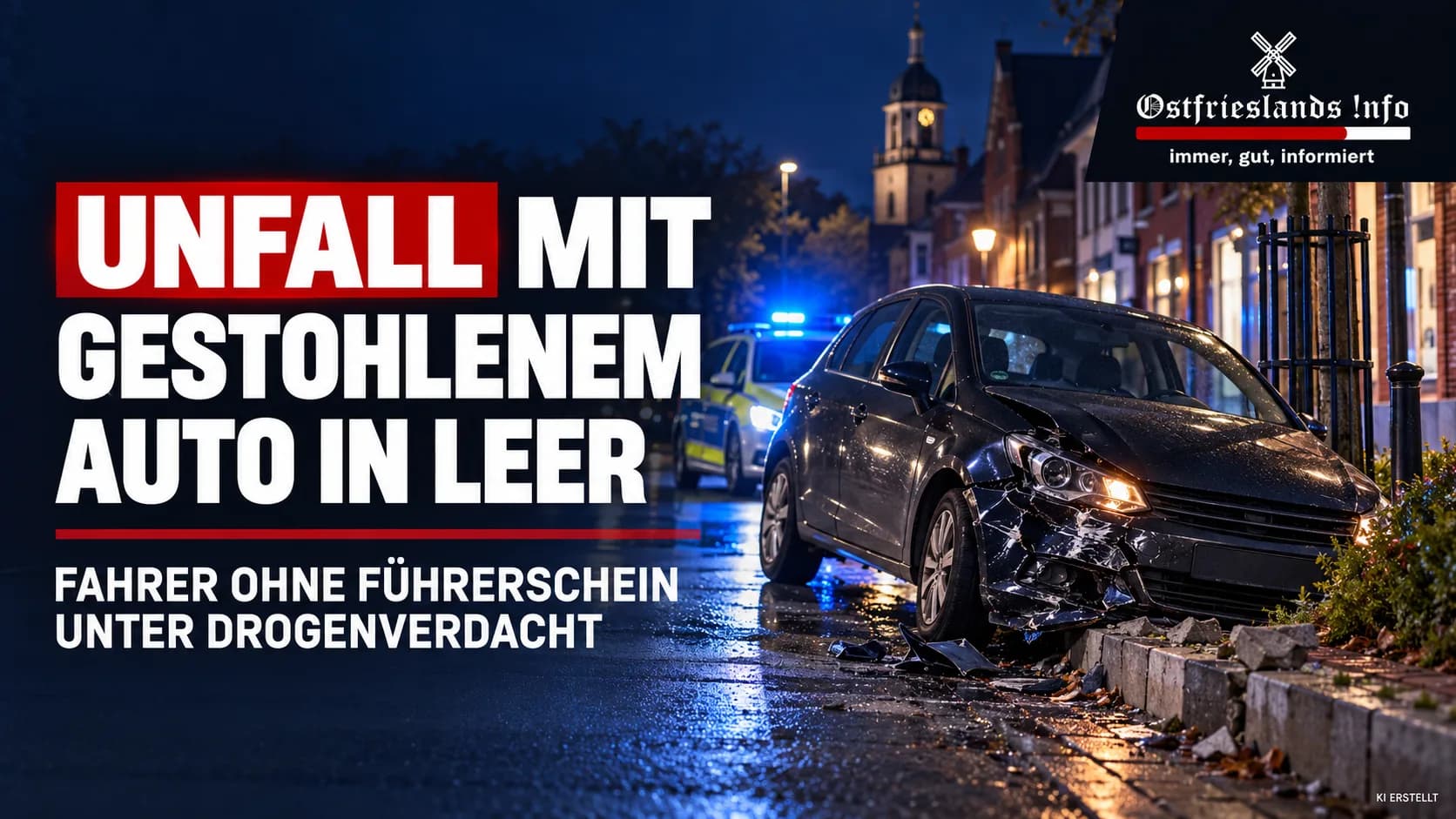 Unfall mit mutmaßlich gestohlenem Auto in Leer